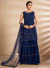 Navy Blue Colour Arya Volume 27 Heavy Festive Wear Georgette Latest Ready Made Salwar Suit Collection 9902